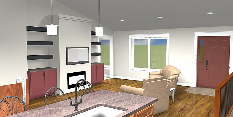 Main Living Room Rendering Custom Construction Project Gillette Wy